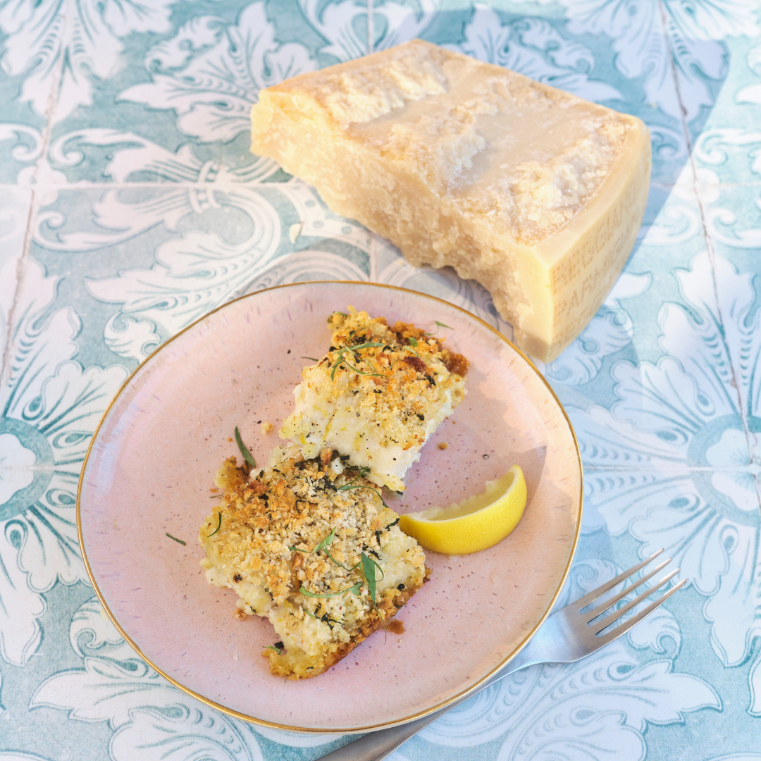 Lemon, Basil and Parmigiano Reggiano PDO Crusted Cod
